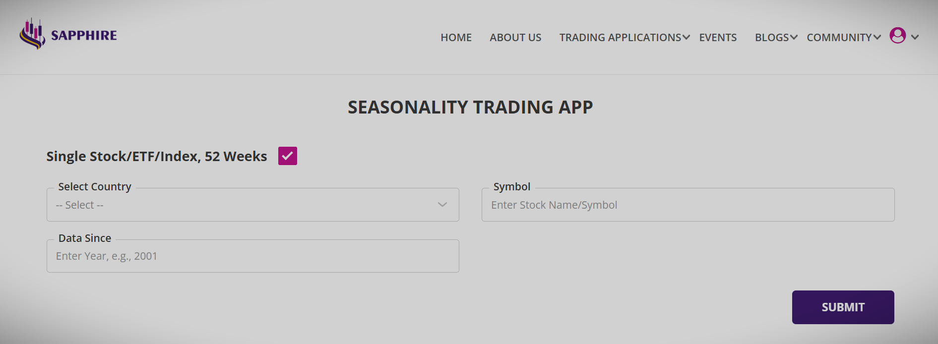 Seaonality trading app, stock trading, swing trading